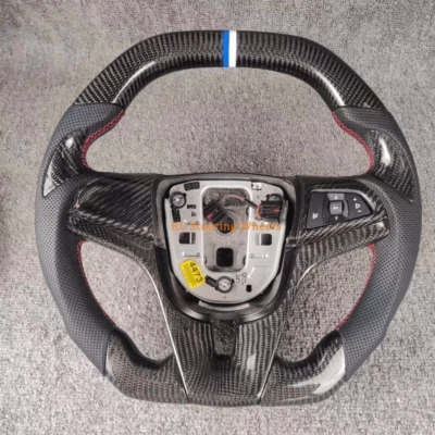 定制碳纤维皮革方向盘适用于雪佛兰迈锐宝 2010 - 2015 — 第 1/4 张图片