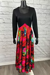 Montgomery Ward Long Sleeve Floral Dress Women's Back Zip Closure Vintage 70s - Picture 1 of 8