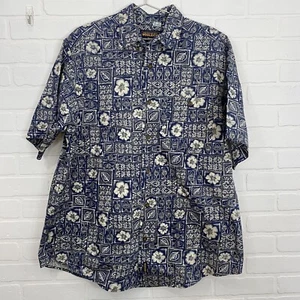 Woolrich John Rich and Bros Camicia Hawaiana Uomo 44R Blu Cotone Floreale Aloha - Foto 1 di 8