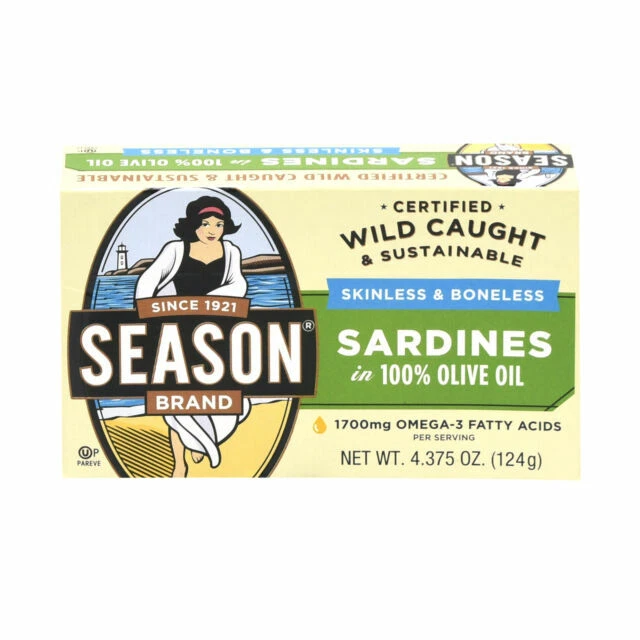 Season Skinless & Boneless Sardines in Oil - 4.375-Ounce (Pack of 6)