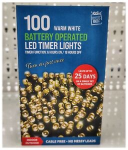 100 Festive Warm White Sparkle Lights, Christmas special. 