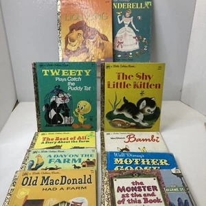LOT VINTAGE A LITTLE GOLDEN BOOK 10 BOOKS 1970, 80s, 90s Disney Farm Tweety Shy - Imagen 1 de 16