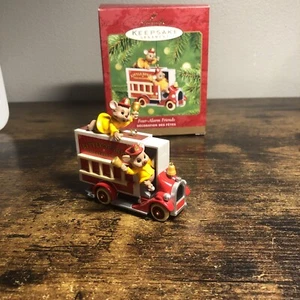 Hallmark Keepsake Ornament Four Alarm Friends Firetruck Mice Diecast  2001 - Picture 1 of 8