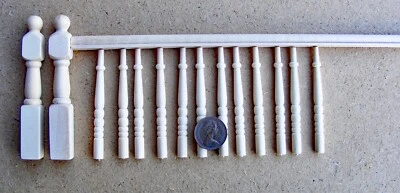 Dolls House Bannister Spindles Newel Post & Handrail Set DIY 1:12 Scale N tumdee - Image 1 of 4