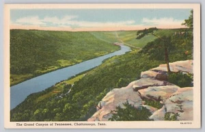 Postal Tennessee Chattanooga View Grand Canyon of TN lino sin publicar - Imagen 1 de 2
