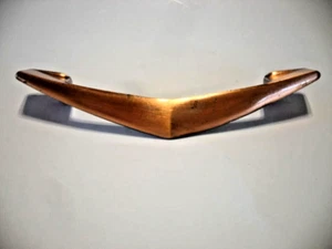 Vintage Satin Copper Chevron Drawer Pull Cabinet Door Handle Atomic Ajax - Picture 1 of 9
