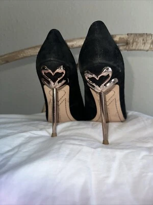 Zapatos de salón Sophia Webster Coco Flamingo de gamuza talla 7,5 ancho medio negro/cobre ¡Bonitos! Foto 1 de 4
