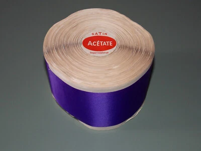 25 MÈTRES DE RUBAN ANCIEN EN SATIN EN ROULEAU-ANCIENT RIBBON-60 MM DE LARGE-N°2 - Photo 1/4