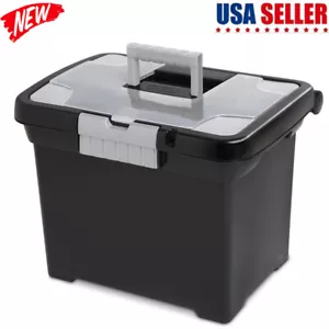 Sterilite Portable File Box Black Durable Lightweight Portable with Handle NEW - Picture 1 of 11