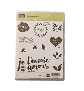 Stampin' Up! Tout mon amour Unmounted Rubber Stamps Set of 11 French - Picture 1 of 2
