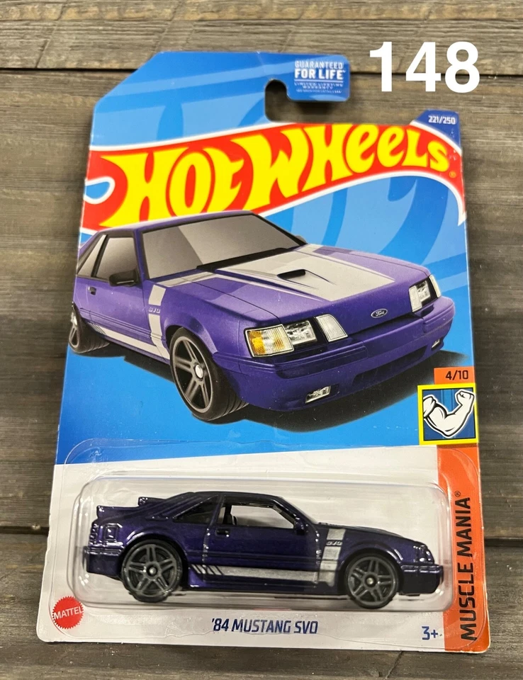Hot Wheels 84 Mustang SVO Purple Muscle Mania NEW xploraf Ford 1984 148 - Image 1 of 2