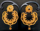 Indian Wedding 22K Gold Plated 2" Long Earrings Elegant Jhumka Set jas109