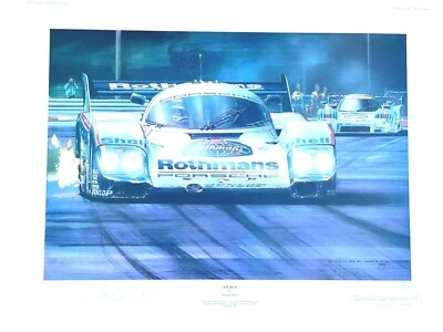JOCHEN MASS, SIGNED NICHOLAS WATTS PRINT "JOCHEN" ROTHMANS PORSCHE 962, MUGELLO Foto 1 de 4