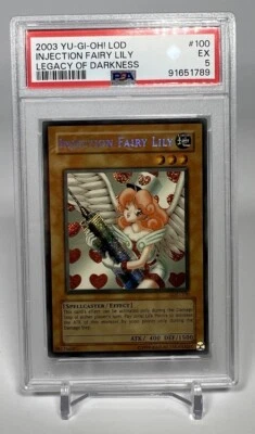 Injection Fairy Lily LOD PSA 5 Faded Ink Secret Rare #100 Yugioh 2003 - Image 1 of 4