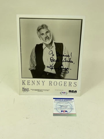 KENNY ROGERS Signed 8x10 Photograph COUNTRY MUSIC LEGEND PSA/DNA Certified Cover
