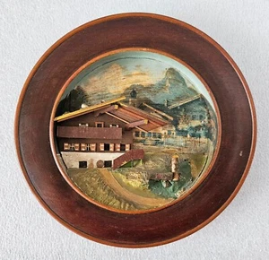 Oberammergau Germany 3D Wooden Plate Handcrafted Antique Wall-hanging 9" - Picture 1 of 9