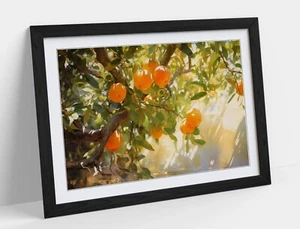 SCHÖNER ORANGE BAUM IM SONNENLICHT GERAHMTES WANDBILD POSTER DRUCK 4 GRÖßEN - Bild 1 von 10