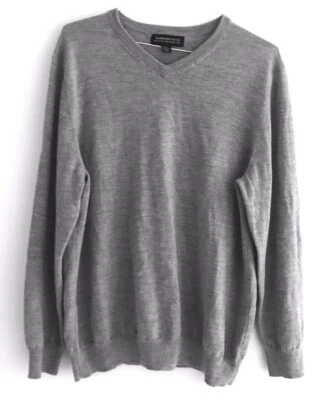 Suéter Pullover Harrison Davis Para Hombre Talla XXL Gris Lana Merino Ribete Acanalado Cuello en V Foto 1 de 4