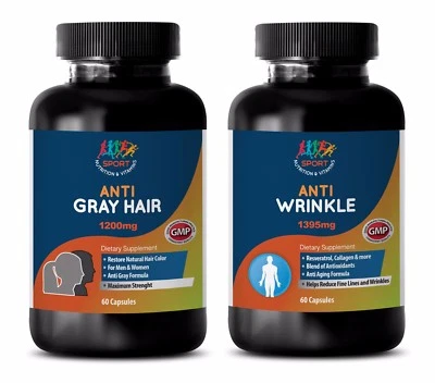 immune force - GRAY HAIR - ANTI WRINKLE COMBO 2B - Alpha Lipoic Acid pills - Image 1 of 4