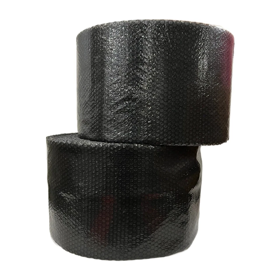 3/16" Small Bubble Cushioning Wrap Black Roll 1200' x 12" Wide 1200FT Perf 12" - Image 1 of 3