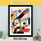 40x30 Quadro Stampa Bauhaus, poster astratto vintage CORNICE INCLUSA