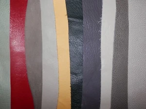 10 Stück verschiedene farbige Lederreste / Reste verschiedene Stärken #602 - Bild 1 von 11