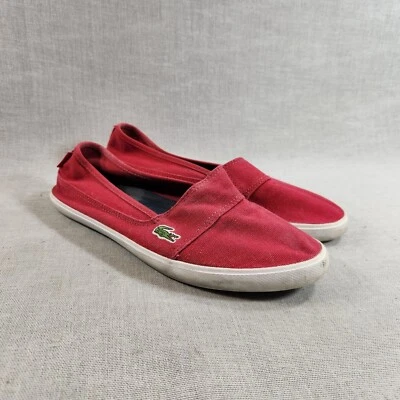 Lacoste Marice Red White Loafers Womens Size 8 Shoes Slip On - Image 1 of 4