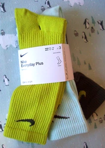 NIKE 3 Paar "JUST DO IT" Herren/Damen BAUMWOLLMISCHUNG CREW-SOCKEN Extra Large 12-15 - Bild 1 von 4