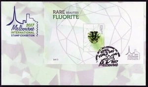 2017 mini hoja cubierta estampada de exhibición de estampillas de Melbourne día 3 - Imagen 1 de 1