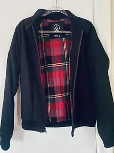 Volcom Yorkstone Jacket - Men's Size Small - Black with Red Flannel inside - Picture 1 of 6