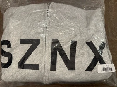 Felpa con cappuccio grigia Kayne West Yeezy SZN "SZNX" nuova taglia 2 - Immagine 1 di 4