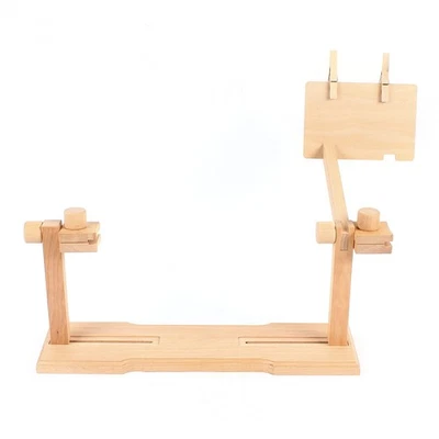 Adjustable Wood Frame Embroidery Lap Stand Stitch Cross Rack Needlework Holder - Image 1 of 4
