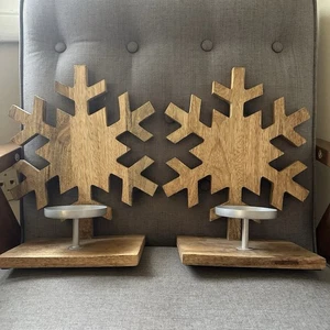 Portacandele fiocco di neve in vero legno North Pole Trading Co - 2 - perfette condizioni - Foto 1 di 10