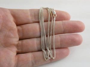 PLux Sterling Silver Curb Chain Necklace 925 4g 18 Inch Length 1.32mm Thickness - Picture 1 of 14