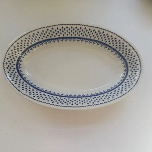 Franziskaner St. Louis Muster Eisenstein England blaues Muster ovale Schale 8” x 5” - Bild 1 von 6