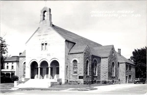 RPPC, Warrensburg MO Missouri METHODISTISCHE KIRCHE Johnson County ca 1940er Postkarte - Bild 1 von 2