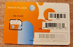 BRAND NEW AT&T Micro SIM Card 4G SKU 40954 Unactivated big savings on multiples - Picture 1 of 2