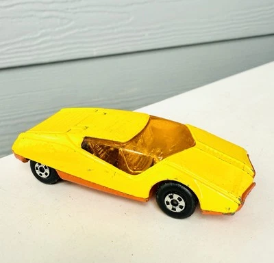 1974 Matchbox Superfast Datsun 128X No. 33 Yellow / Orange Opening Hatch 1/64 - Image 1 of 4