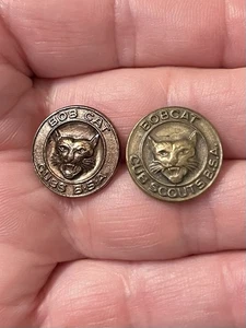 2-Vintage BOB CAT PIN Boy Scouts Cub Scouts BSA - Picture 1 of 2