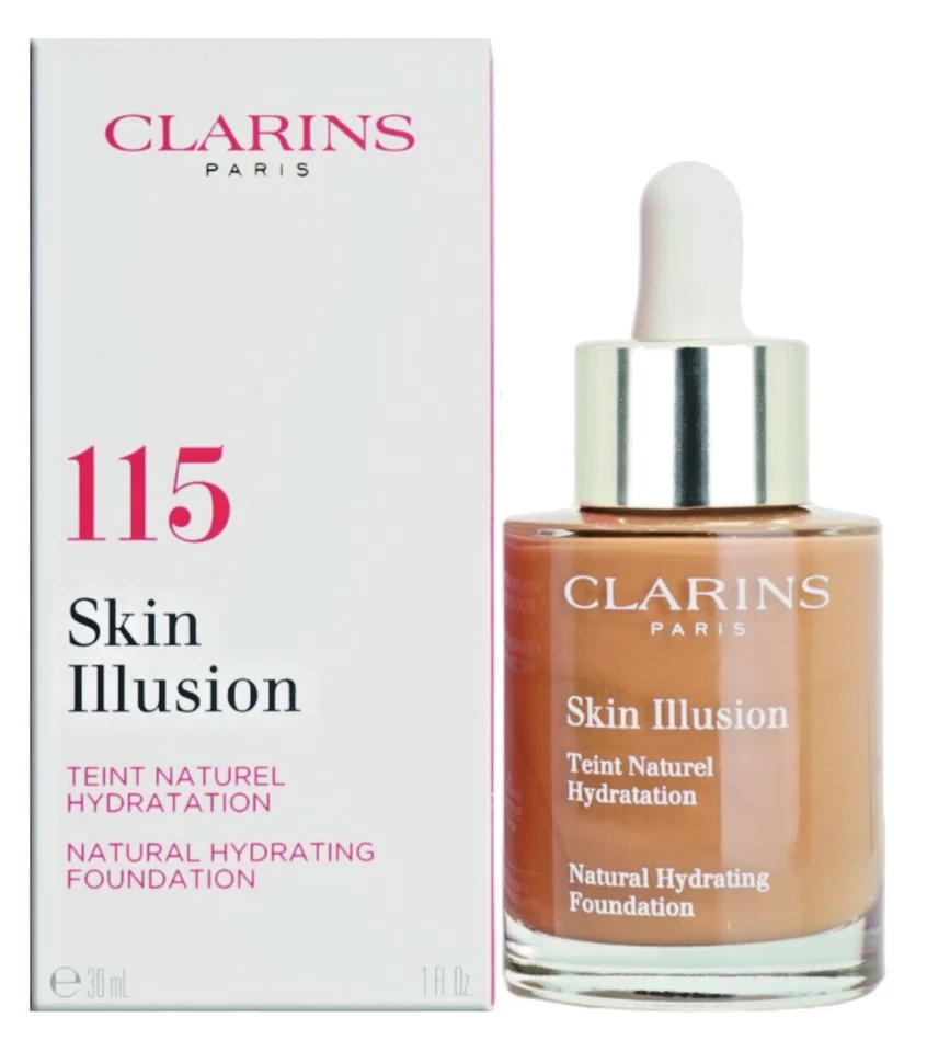 Clarins Skin Illusion 115 Cognac SPF 15 Natural Hydrating Foundation 1 OZ NIB - Image 1 of 1