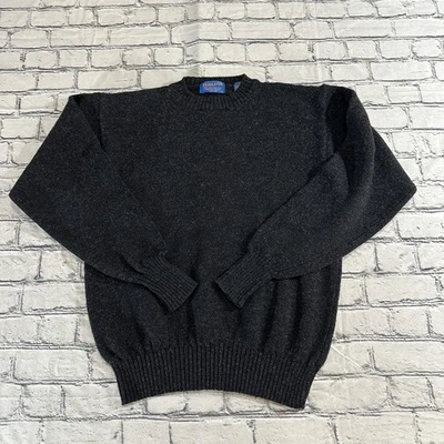 Vintage Pendleton 100% Shetland Wool Gray Sweater Men's Medium Knit - Image 1 of 4