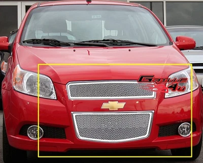 Combo de inserción de rejilla de malla cromada inoxidable hatchback Chevy Aveo 2009-2011 Foto 1 de 3