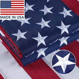 US American Flag 3x5 Ft Quality Made USA Flag Embroidered United States Flag - Picture 1 of 12