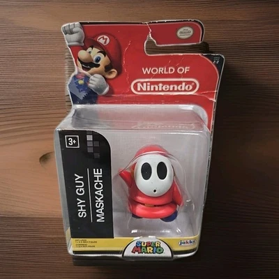 Jakks Super Mario Red Shy Guy Maskache Figure 2.5" World of Nintendo Box Damage - Image 1 of 4