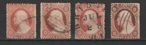 US  4x # 26/ 26a  F-VF used ,  series 1857 - Picture 1 of 2