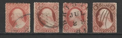 US  4x # 26/ 26a  F-VF used ,  series 1857 - Image 1 of 2