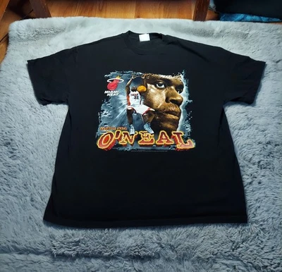Vintage Y2k Shaquille O'Neal Miami Heat NBA Basketball Tee Shirt Mens XL - Image 1 of 4