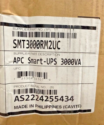 APC SMT3000RM2UC Smart-UPS 3000VA 120V Line Interactive UPS - Image 1 of 2