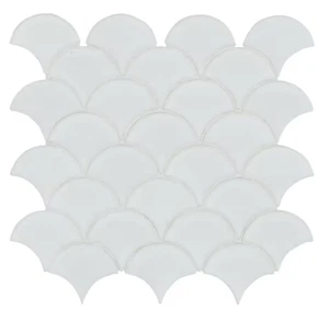 Retro Bianco Scallop 10 in. x 13 in. x 0.24 in Glossy Mosaic Tile - Picture 1 of 10