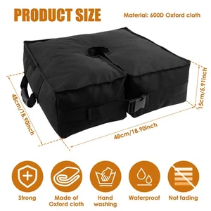 Fillable Square Patio Umbrella Base Windproof Sandbag Parasol Base Weight sdqcG - Picture 1 of 11